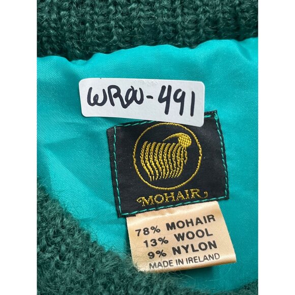 Vitage Mohair Green Geometric Mohair Blend Button-Up Cardigan Sweater Women’s - Picture 10 of 11